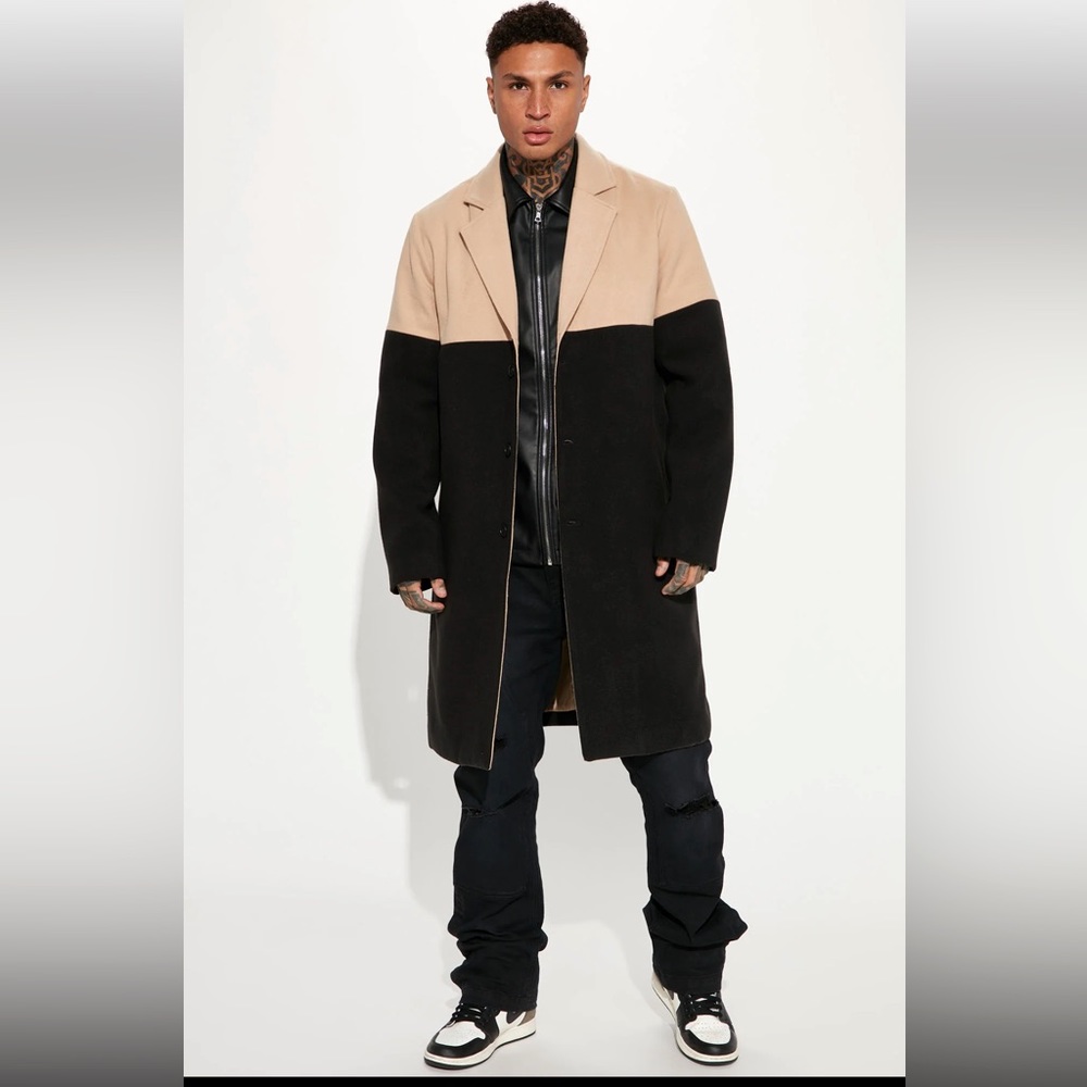 New NWT Fashion Nova XL black Tan Combo Coat